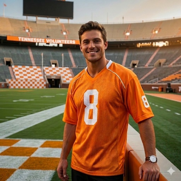 Knights Apparel Other - Men's Tennessee Orange V-Neck Football Jersey